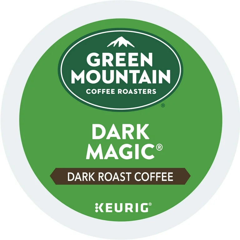 Green Mountain Dark Magic K-cups by KupofK Coffee, single-serve coffee capsules in a bulk box of 96 for Keurig brewers.