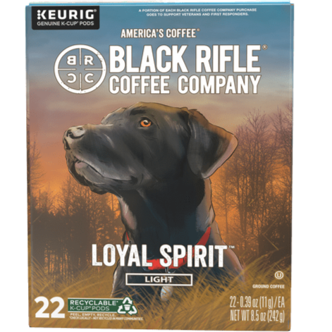 Black Rifle Coffee Company Loyal Spirit Keurig K-Cup Pods, light roast, 22-count box, coffee pods for Keurig brewers