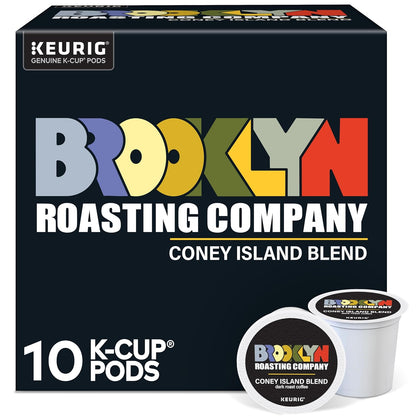 KupofK Coffee Brooklyn Roasting Company Coney Island Blend coffee K-cups for Keurig machines.