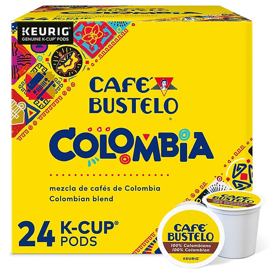 KupofK Coffee Cafe Bustelo Colombian Roast K-cups, 24-count, single-serve coffee pods with rich Colombian flavor