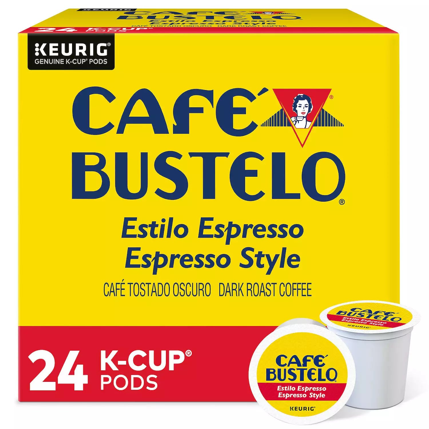 KupofK Coffee Café Bustelo Espresso Style Dark Roast K-cups for Keurig, rich and bold coffee in individual pods