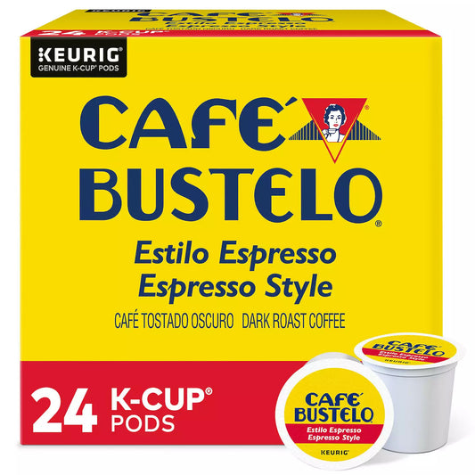 KupofK Coffee Café Bustelo Espresso Style Dark Roast K-cups for Keurig, rich and bold coffee in individual pods