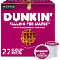 KupofK Coffee Dunkin Donuts Falling for Maple K-Cup Pods, 22-pack, featuring coffee pods with maple flavor and rich aroma.