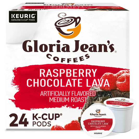 KupofK Coffee Gloria Jean's Raspberry Chocolate Lava K-cups, coffee capsules with raspberry and chocolate flavor for Keurig brewers
