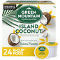 KupofK Coffee Green Mountain Coffee Island Coconut in a bag, showcasing the coffee packaging with tropical coconut flavor branding.