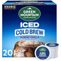 Green Mountain Iced Cold Brew Almond Vanilla K-cups for coffee, featuring a box of KupofK Coffee single-serve pods.