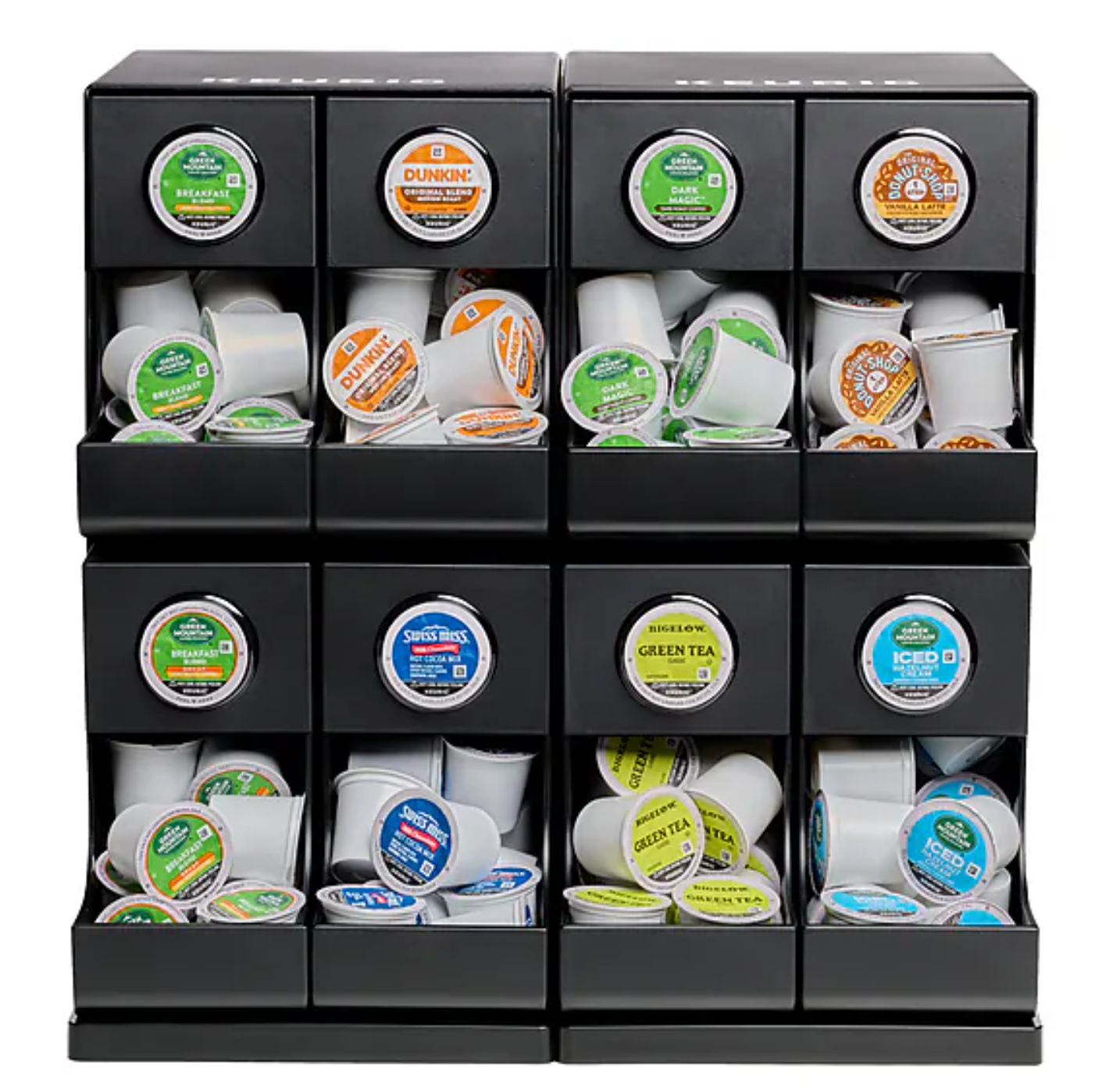 KupofK Coffee Keurig 8-compartment coffee organizer for storing coffee pods in a neat, accessible kitchen storage solution.