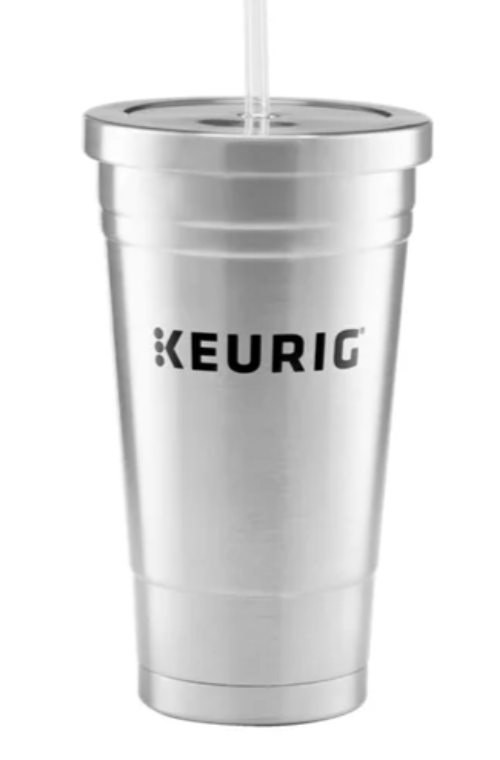 KupofK Coffee Brew Over Ice Tumbler for Keurig coffee, stainless steel insulated travel mug with lid and handle for cold brews