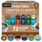 KupofK Coffee Keurig Crafted Classics Variety Pack K-Cup Pods, 72-count, featuring assorted coffee flavors in individual pods.