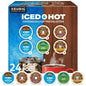 KupofK Coffee Iced & Hot Variety Coffeehouse Collection K-cups for Keurig coffee maker, assorted coffee flavors in individual pods.