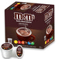 KupofK Coffee M&M's Milk Chocolate Flavored Hot Cocoa K-cups for coffee makers, featuring colorful packaging with hot cocoa and M&M's branding.