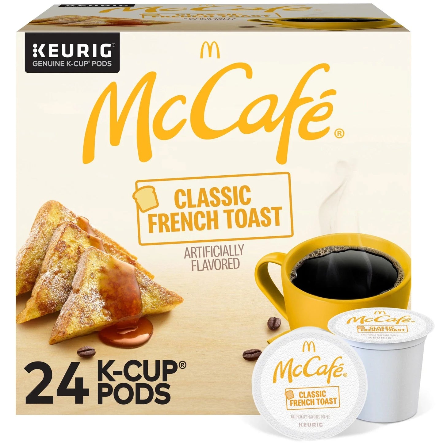 KupofK Coffee McCafe Classic French Toast K-cups for coffee makers, featuring rich, flavorful French toast-inspired coffee pods.