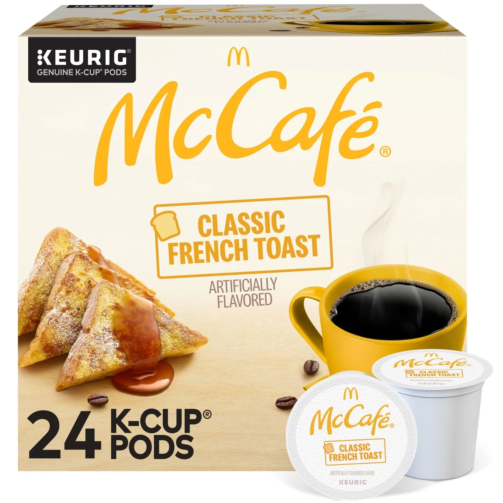 KupofK Coffee McCafe Classic French Toast K-cups for coffee makers, featuring rich, flavorful French toast-inspired coffee pods.