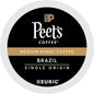 KupofK Coffee Peet's Brazil K-cups, bulk box with 88 coffee pods, perfect for brewing rich, flavorful coffee at home.