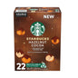 Starbucks Hazelnut Cocoa K-cups for KupofK Coffee, showing stacked coffee pods with branding and hazelnut cocoa flavor.