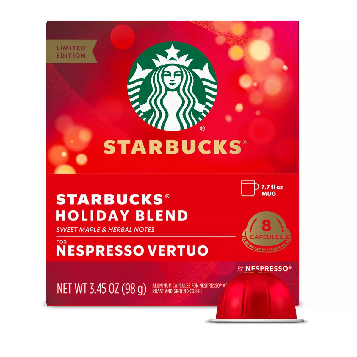 KupofK Coffee Starbucks Holiday Blend Nespresso Vertuo K-cups for rich, festive coffee brewing