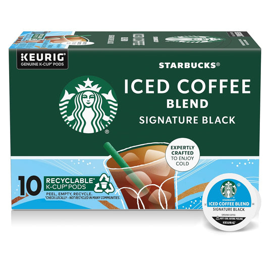 KupofK Coffee Starbucks Iced Coffee Blend Signature Black K-cups for Keurig, loose pack of single-serve coffee pods
