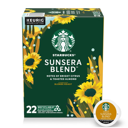 KupofK Coffee Starbucks Sunsera Blend K-cups for coffee brewing, featuring rich, aromatic coffee pods in a clear view.