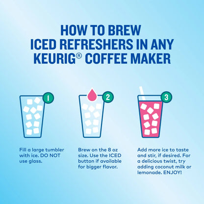 KupofK Coffee The Original Donut Shop Refreshers K-cups variety pack for coffee brewing, colorful packaging with multiple flavor options.
