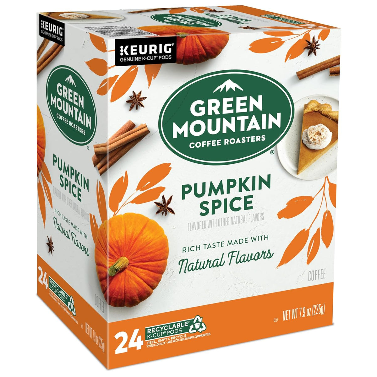 Green Mountain Pumpkin Spice K-cups by KupofK Coffee, 24-count, featuring autumn-inspired pumpkin spice flavor in individual coffee pods.