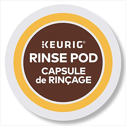 KupofK Coffee Keurig rinse pods 10-count K-cups for cleaning Keurig coffee machines, shown in a row with packaging.