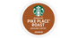 KupofK Coffee Starbucks Pike Place Roast K-Cups in a bulk box, showcasing the coffee pods for Keurig machines.