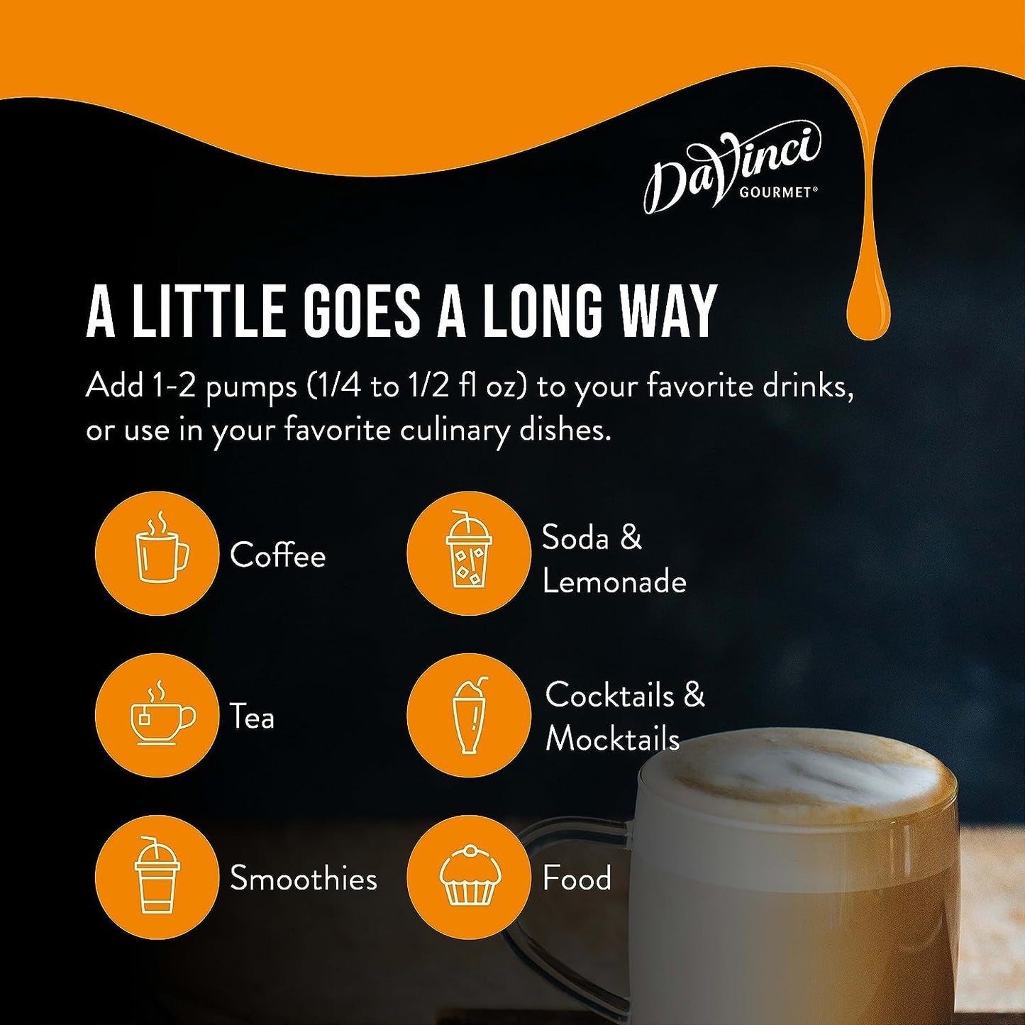 Bottle of Davinci Gourmet Irish Cream Syrup in 25.4 fl oz size, featuring a label with Irish cream flavor and brand name KupofK Coffee.