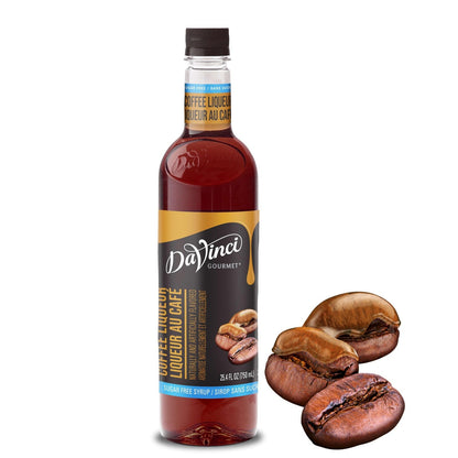 KupofK Coffee Sugar-Free Syrup Coffee Liqueur bottle, 25.4 fl oz, for flavoring beverages, in a clear plastic bottle with a label.