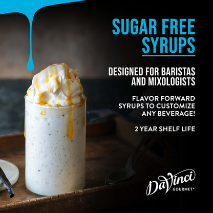 Bottle of KupofK Coffee Davinci Gourmet Sugar Free Coffee Liqueur Syrup, 25.4 fl oz, with label and cap visible