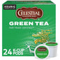 KupofK Coffee Celestial Seasonings Green Tea K-cups in packaging, ready for brewing with vibrant branding and tea product design.