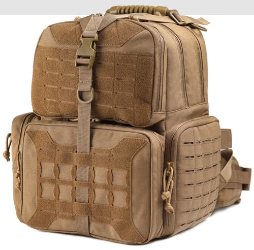 2TAC™ Tactical Range Backpack - MOLLE System, 20L, Durable Wear-Resistant Nylon, Black or Khaki