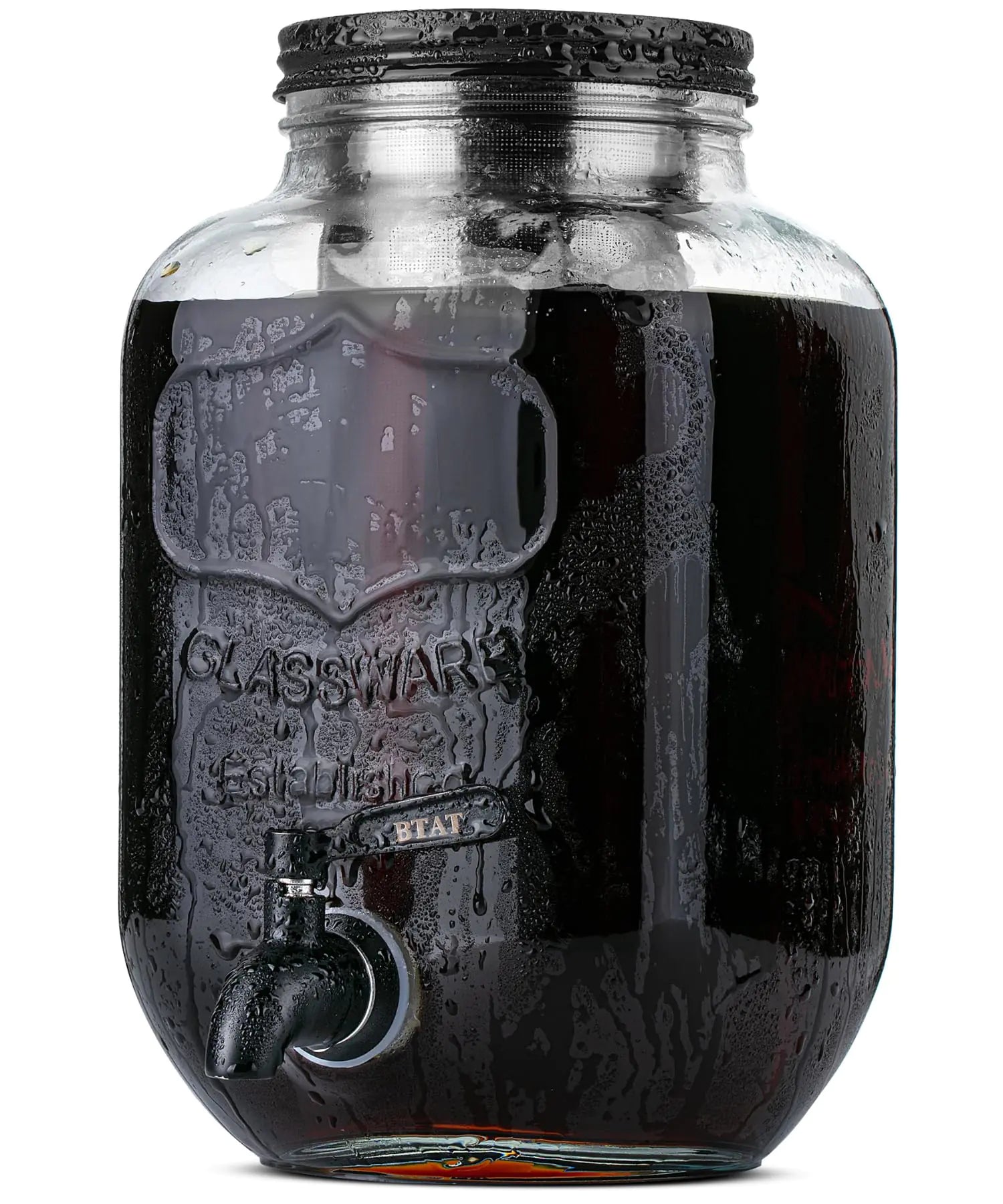 BTaT- Cold Brew Coffee Maker 1 Gallon Black Mason Jar Cold Brew Maker Cold Brewer Coffee Maker Cold Brew Mason Jar Coffee Maker Cold Brew Tea Maker Iced Coffee Maker Coffee Cold Brew Maker