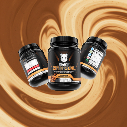 CINN-SUAL Protein by CVMK GLOBAL, a high-quality protein supplement in a sleek container with a label displaying product details.
