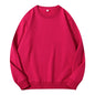 Autumn women's cotton O-neck sweatshirt hoodie, loose casual pullover, solid color, basic women's top from LadyShow.Store