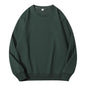LadyShow cotton women's autumn O-neck sweatshirt, loose casual pullover with long sleeves and solid color, front view.