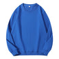 Light beige women's autumn O-neck cotton sweatshirt with a loose fit, casual style, and solid color fabric.