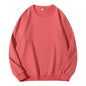 Loose-fit women's cotton autumn O-neck sweatshirt hoodie with long sleeves, solid color, casual pullover from LadyShow.Store