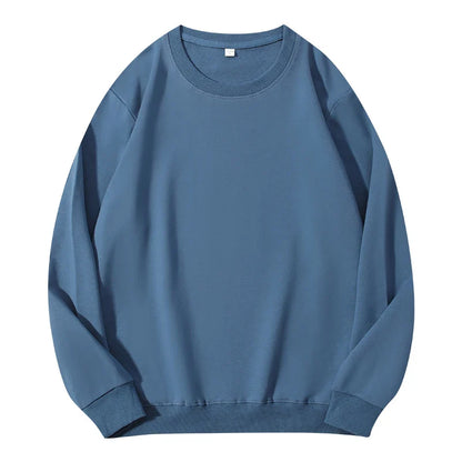 LadyShow Cotton women's autumn O-neck sweatshirt with hood, loose fit, solid color, casual pullover for women.