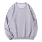 Autumn women's cotton O-neck sweatshirt hoodie, loose casual pullover in solid color, relaxed fit, LadyShow.Store fashion top