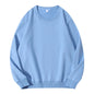 LadyShow cotton women's autumn O-neck sweatshirt, loose fit, solid color, casual pullover hoodie, basic women's tops.
