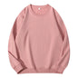 Light beige women's cotton autumn O-neck sweatshirt with a loose fit and hood, casual and basic style, LadyShow.Store.