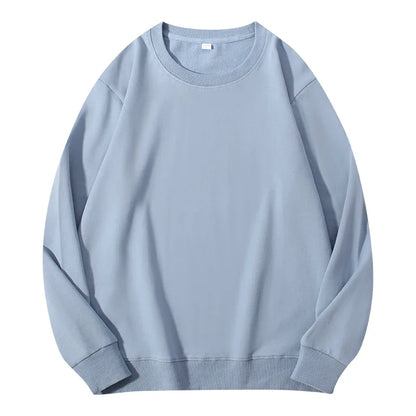 Casual women's autumn O-neck cotton sweatshirt hoodie in solid color, loose fit, comfortable pullover by LadyShow.Store