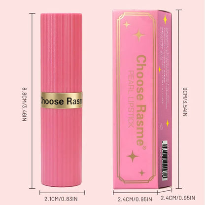 LadyShow pink glitter velvet lipstick with a pearlescent finish, waterproof, long-lasting, matte shimmer for women’s makeup.