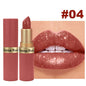 Pearlescent pink glitter velvet lipstick by LadyShow.Store featuring a metallic, waterproof, long-lasting matte shimmer finish.