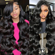 LADYWOW Body Wave Lace Front Wigs Human Hair 13x4 Lace Frontal Wigs for Black Women Body Wave Lace Front Wigs Human Hair 200% Density Glueless Wigs for Black Women Natural Black 30 Inch - BACKUPMYFILESNOW