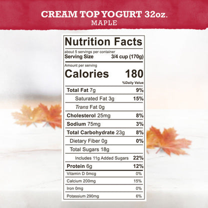 Brown Cow® Cream Top Whole Milk Yogurt Maple