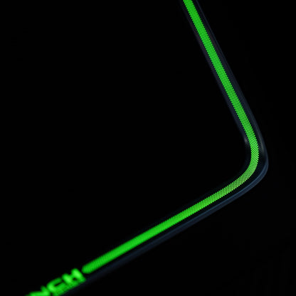 Laser-carved ambient light for Tesla Model Y Juniper wireless charging port by Tesery, enhancing interior lighting and style.