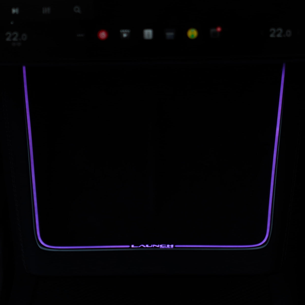 Laser-carved ambient light for Tesla Model Y Juniper wireless charging port by Tesery, enhances interior lighting with stylish design.