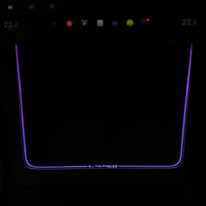 Laser-carved ambient light for Tesla Model Y Juniper wireless charging port by Tesery, enhances interior lighting with stylish design.