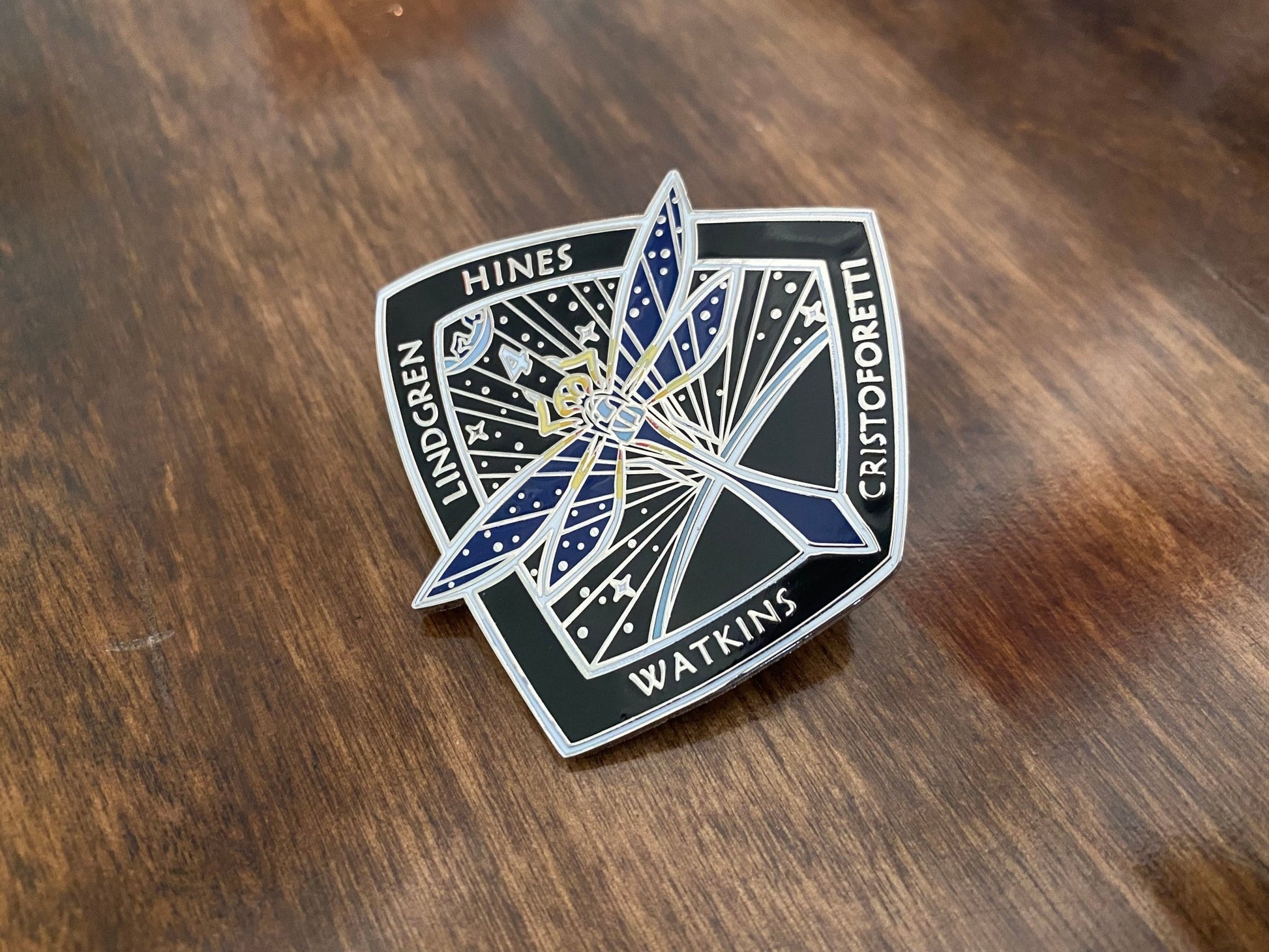 NASA Crew-4 USCV-4 Mission Patch hard enamel pin by Launch Pins, featuring detailed space mission design and vibrant colors.